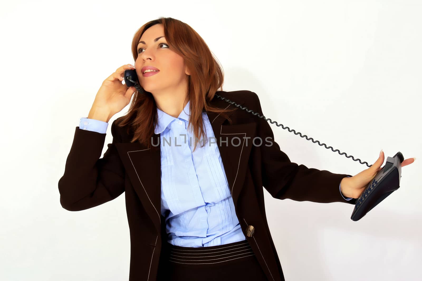 portrait of businesswoman on the phone
