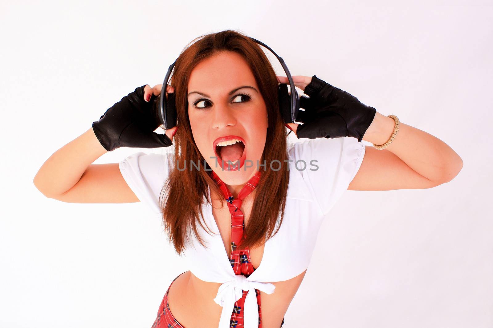 portrait of girl with headphones
