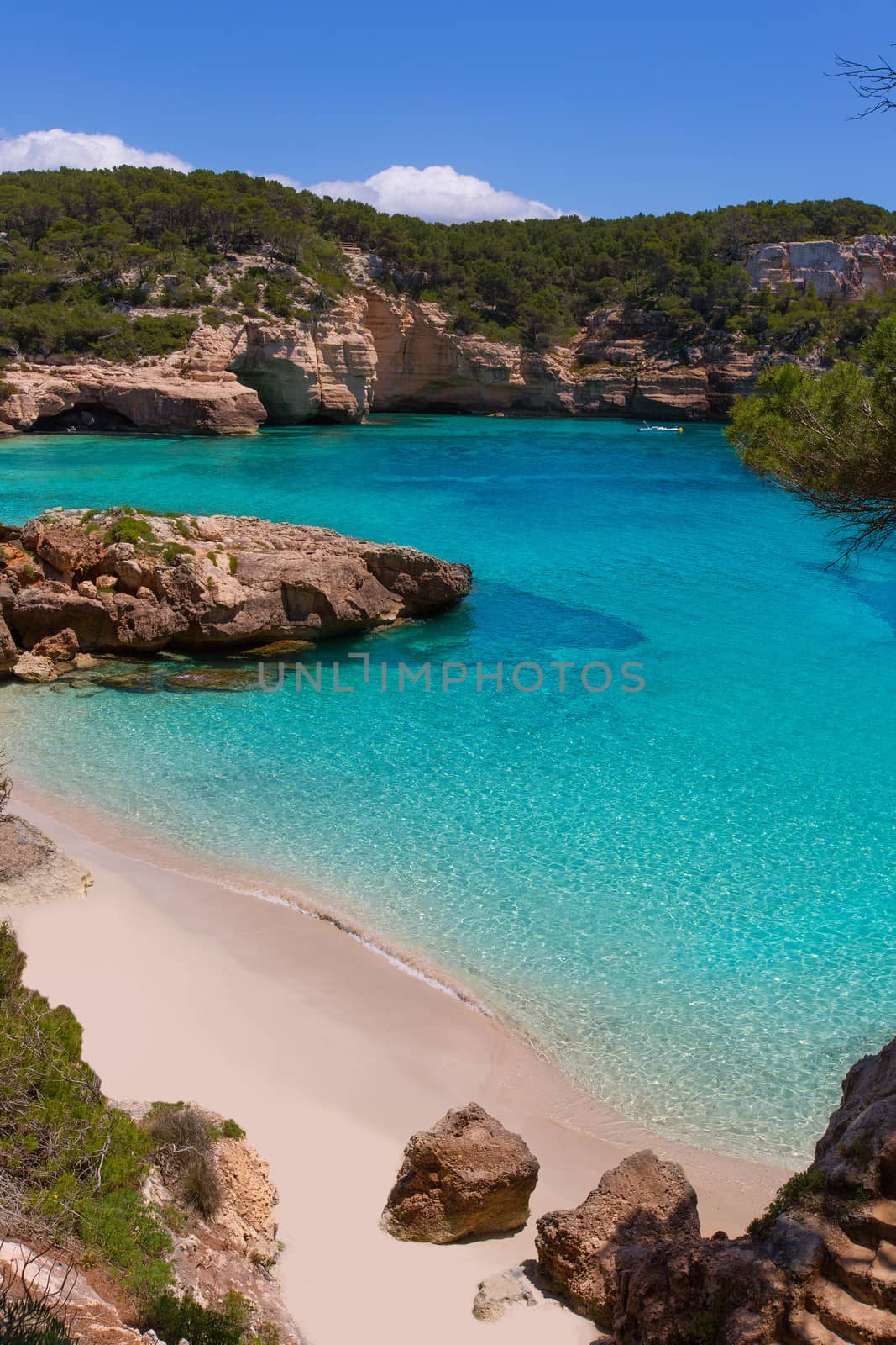 Cala Mitjana y Mitjaneta in Menorca Ciutadella at Balearic Islands