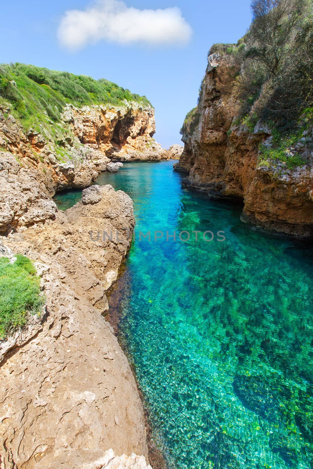 sAlgar beach Cala Rafalet in Menorca at Balearic Islands of Spain