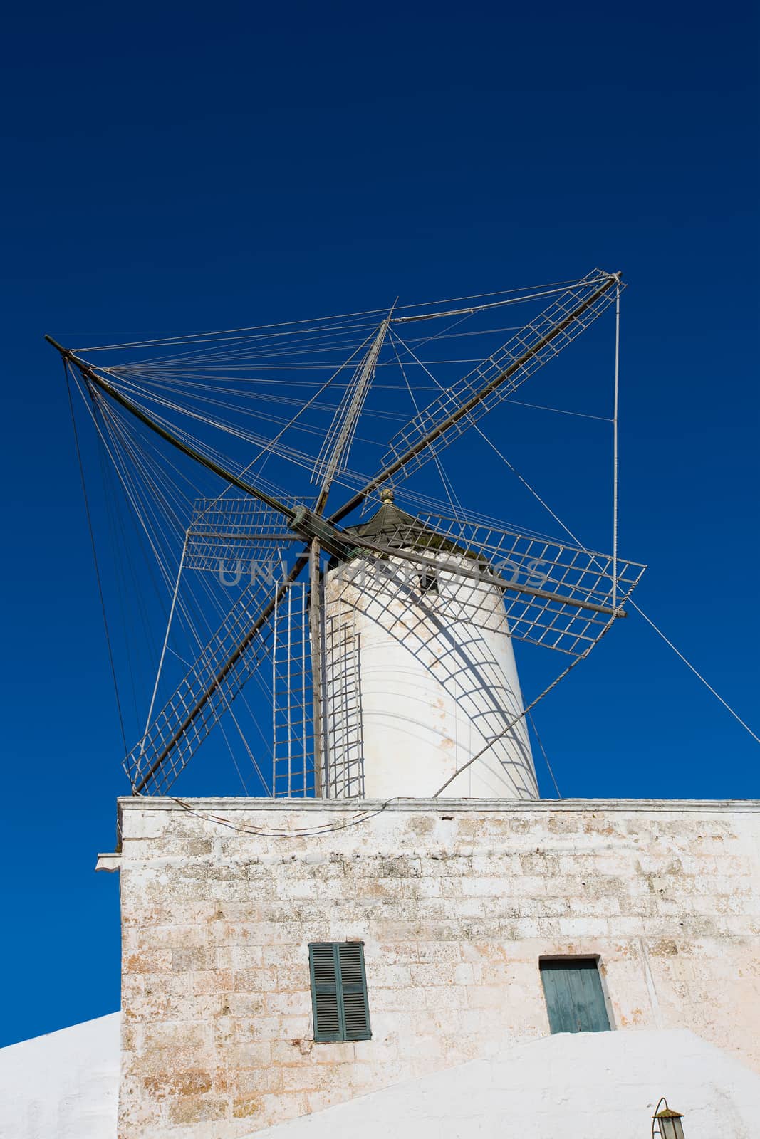 Ciutadella Es Moli des Compte windmill in Ciudadela Menorca at Balearic Islands