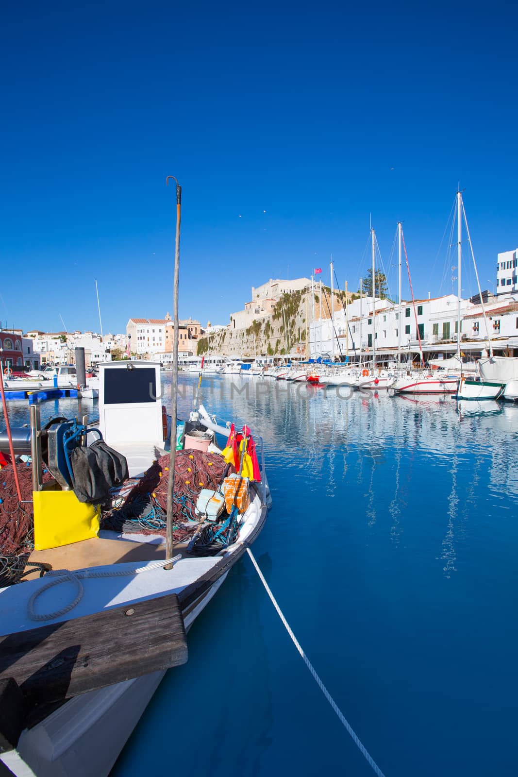 Ciutadella Menorca marina Port view Town hall by lunamarina