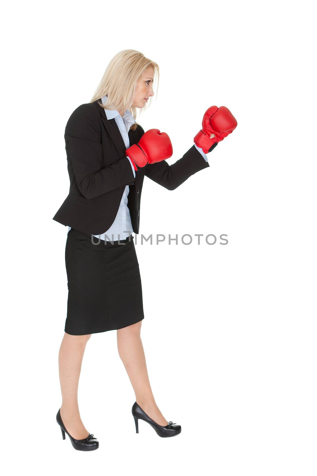 Beautiful businesswomen doing a punch by AndreyPopov