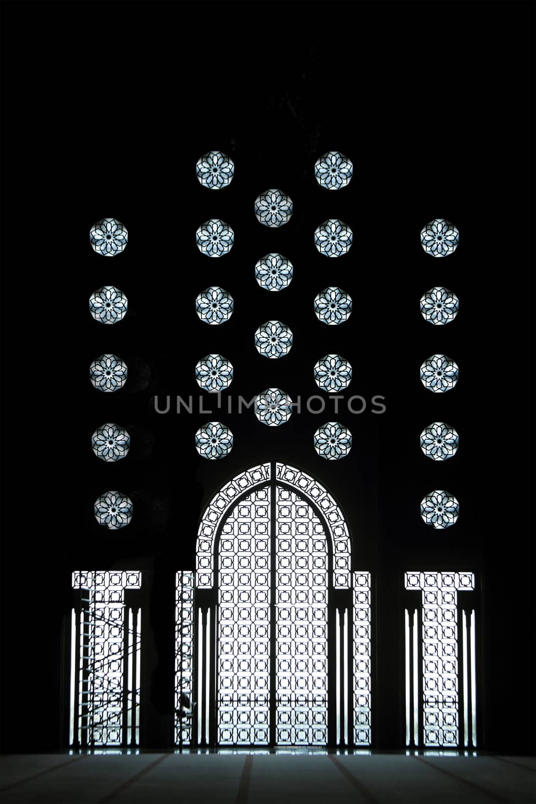 Inside of the Mosque Hassan II in Casablanca, Morocco. The White by devy