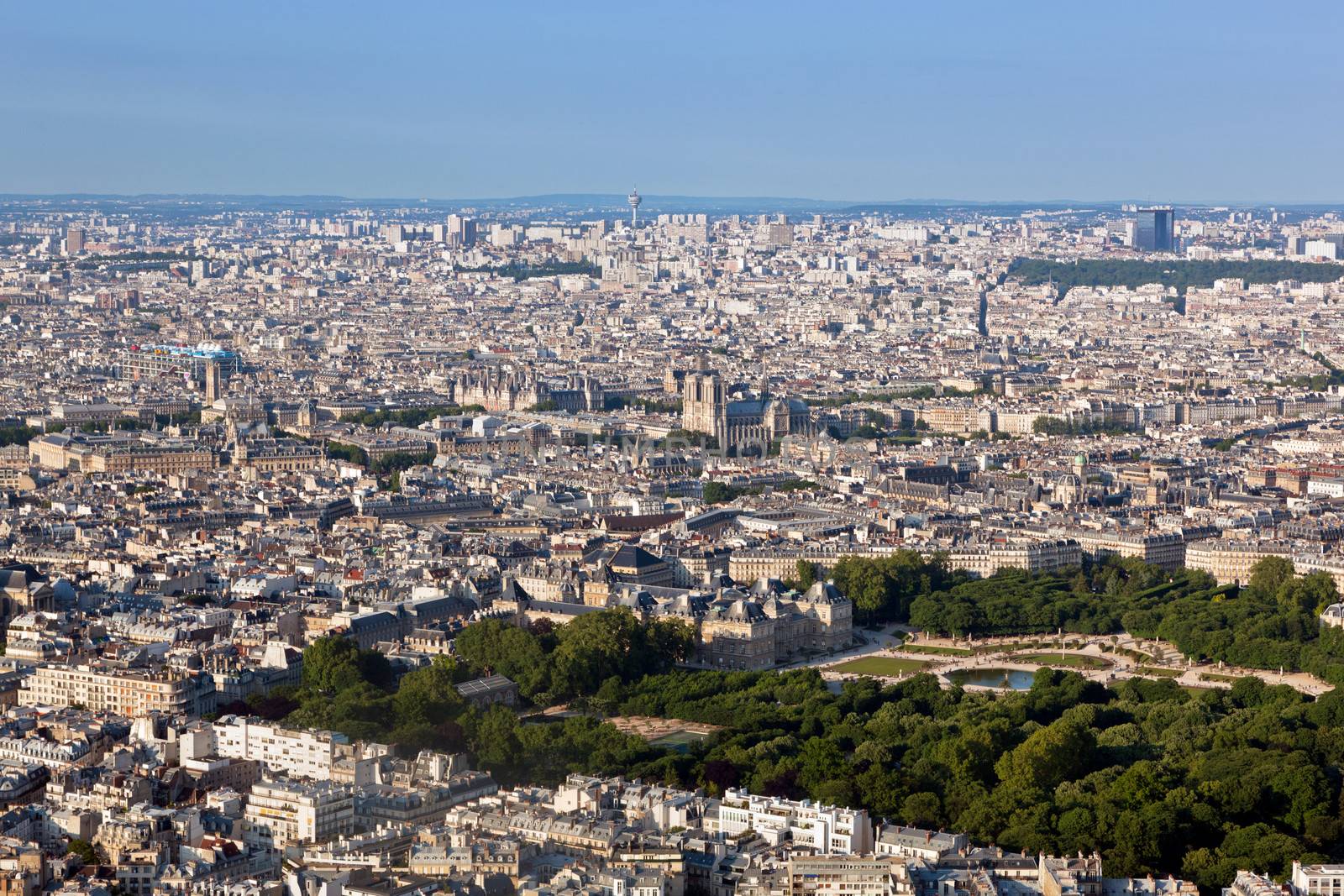Paris, France top view on Notre Dame de Paris  by photocreo