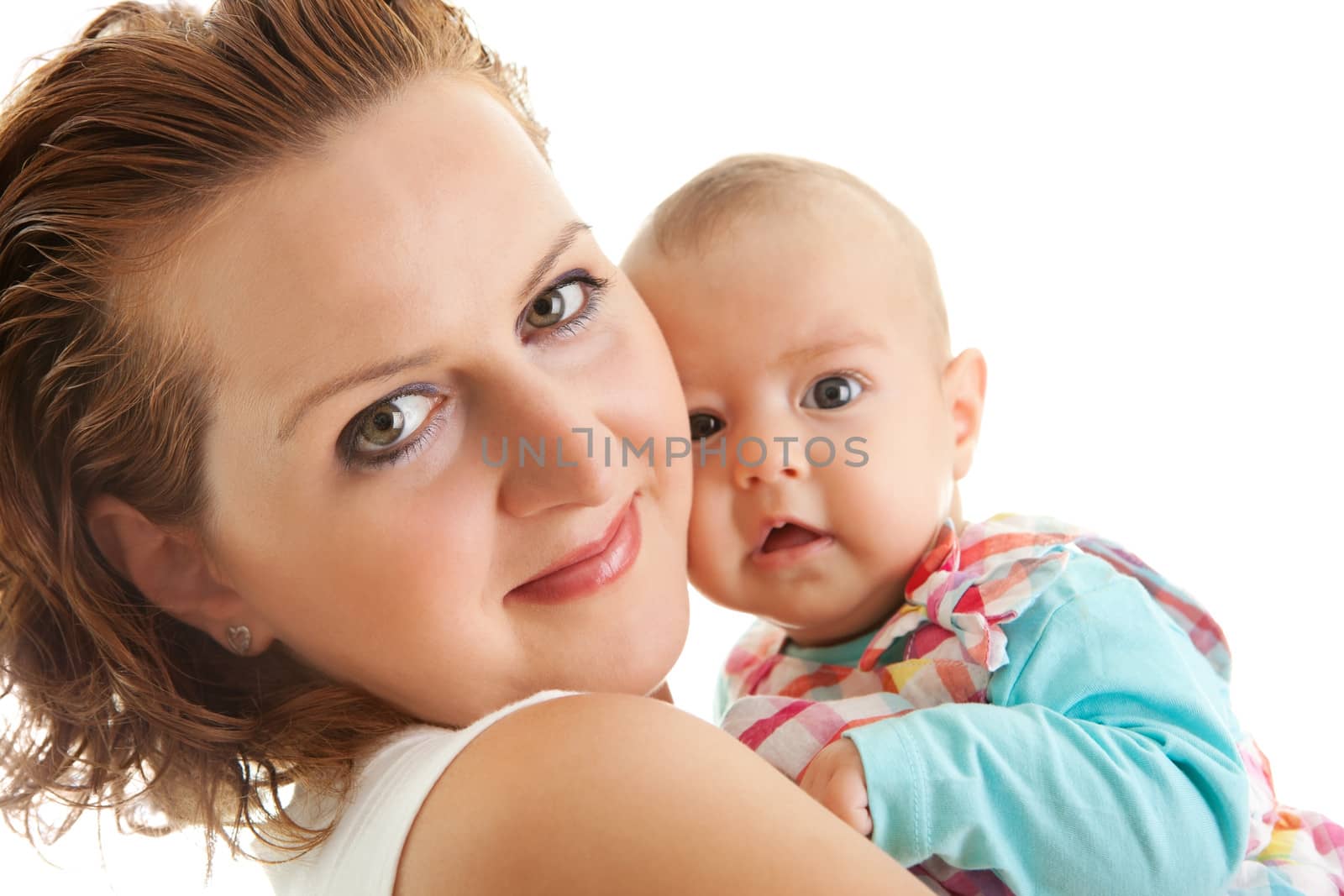 Closeup of a young mother with her cute little daughter