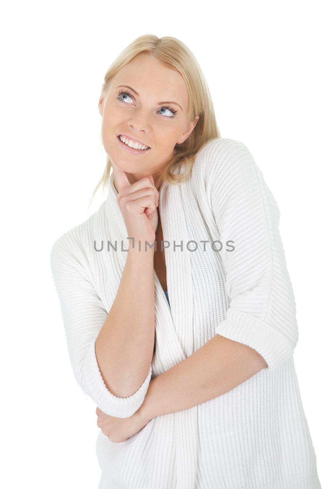 Portrait of beautiful happy young woman in casual outfit