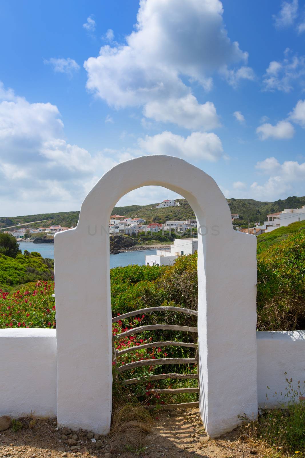 Menorca Cala Sa Mesquida Mao Maon arch entrance by lunamarina