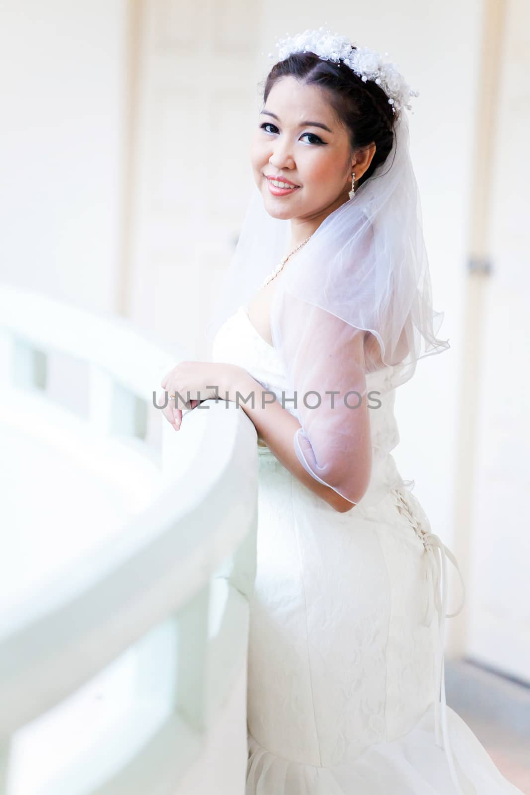 Lovely and beautiful bride indoor
