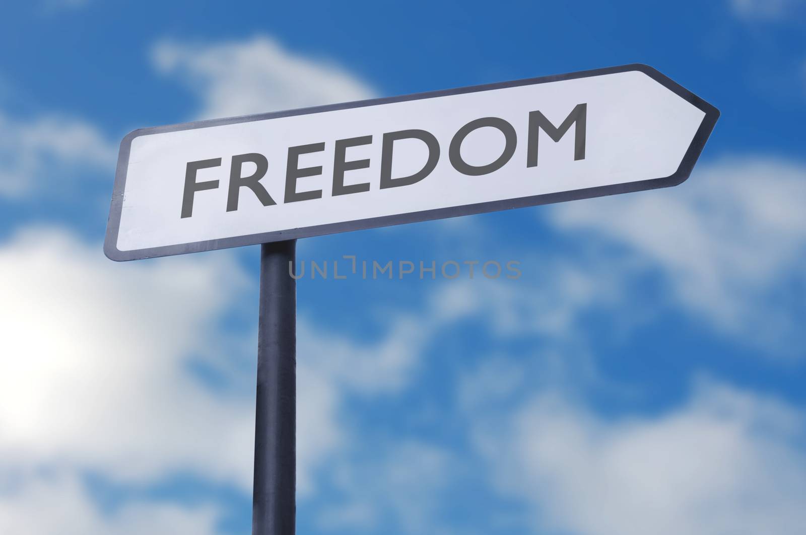 Street sign pointing to freedom 