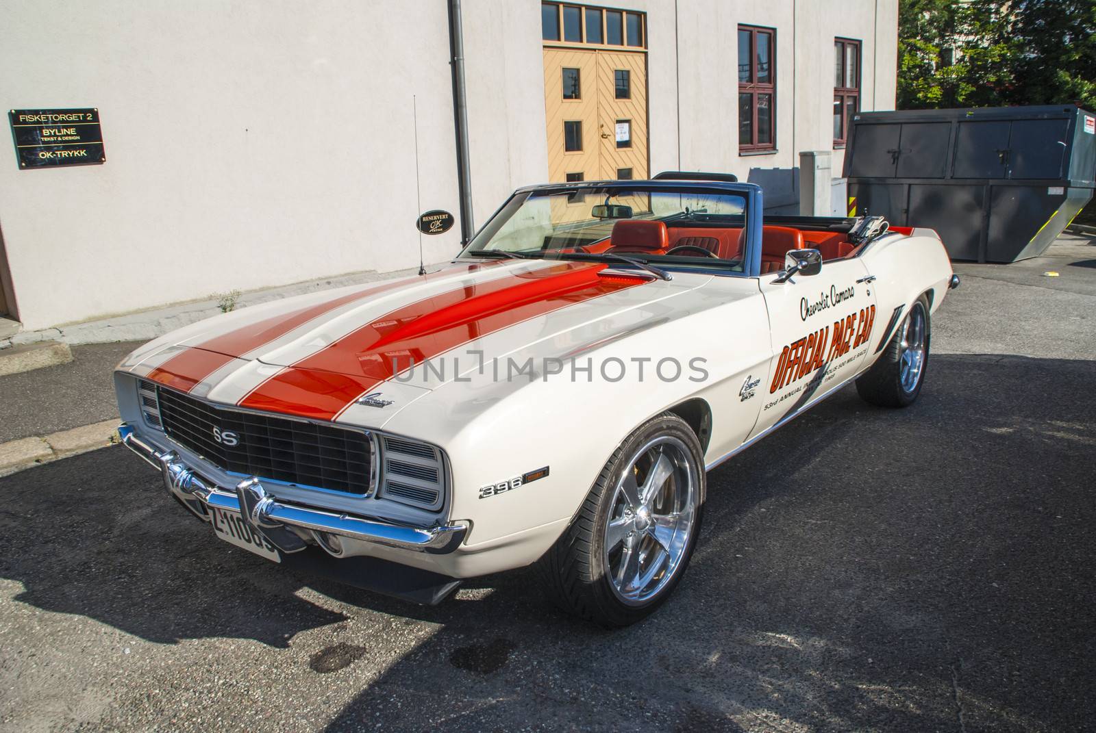 1969 Chevrolet Camaro RS SS Indy Pace Car Convertible 396 Big-block. The car was displayed at the square in Halden, Norway in July 2012.