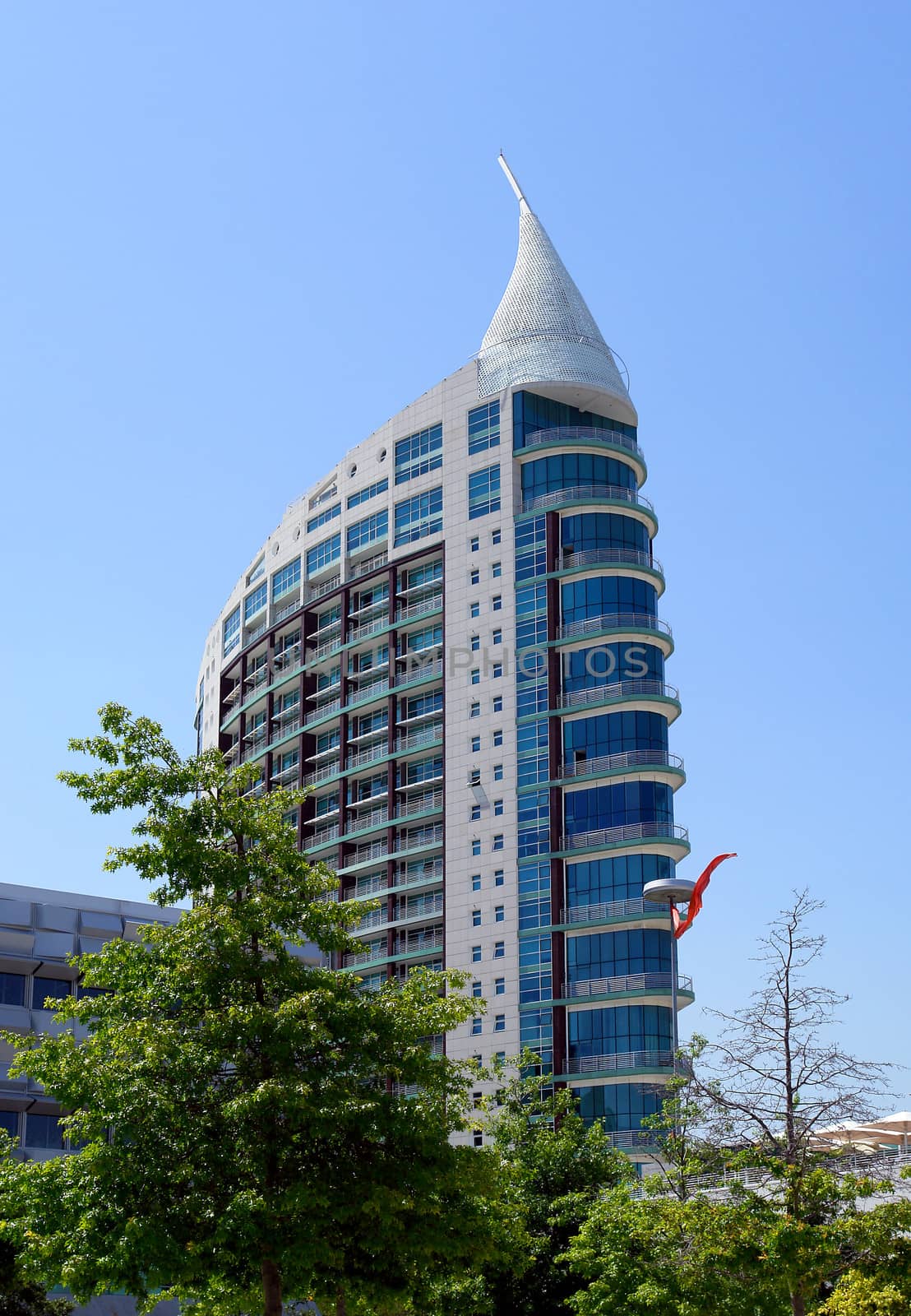 Big modern building in Lisbon nations park