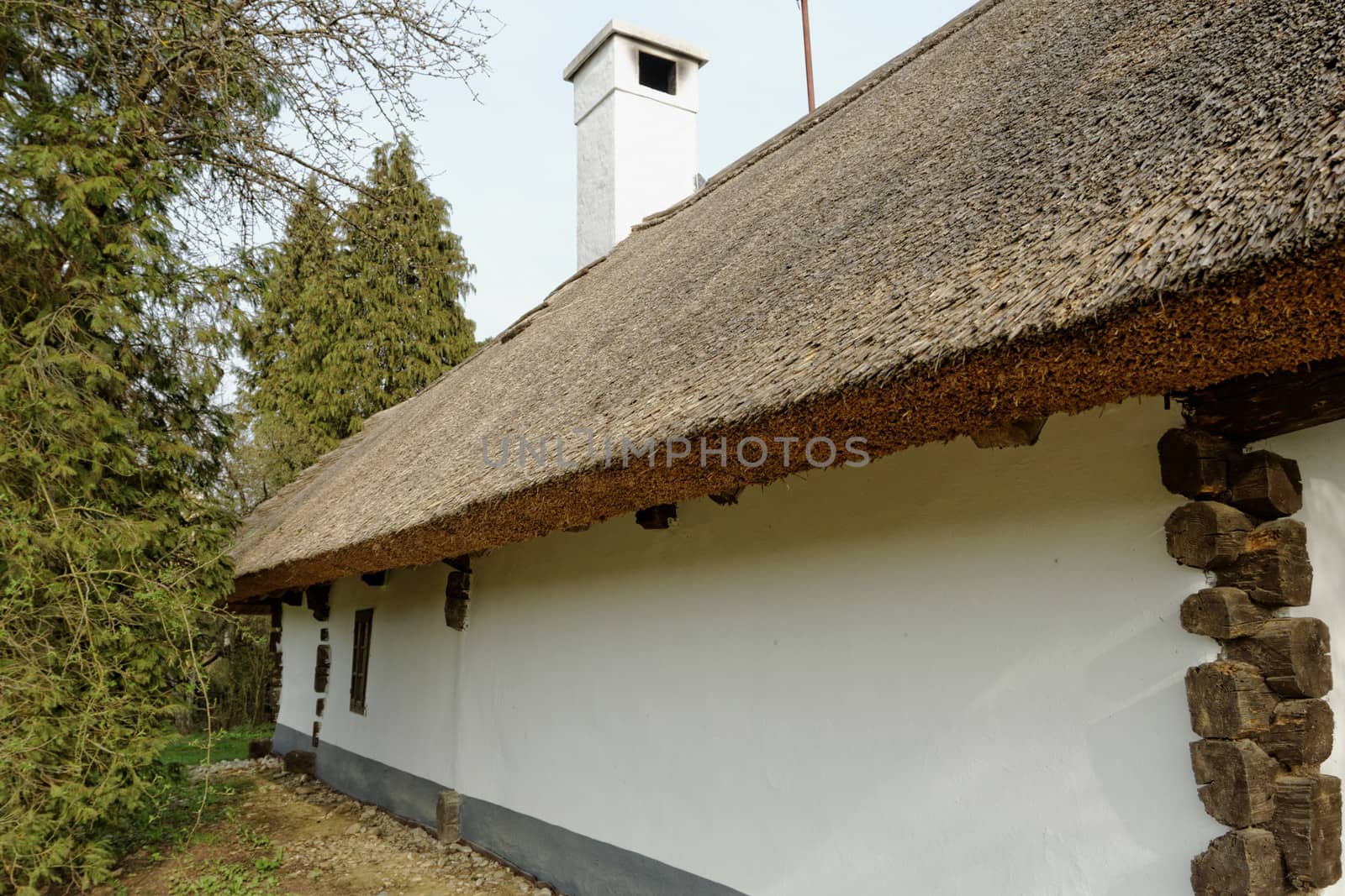 Old farmhouse with a thatched roof