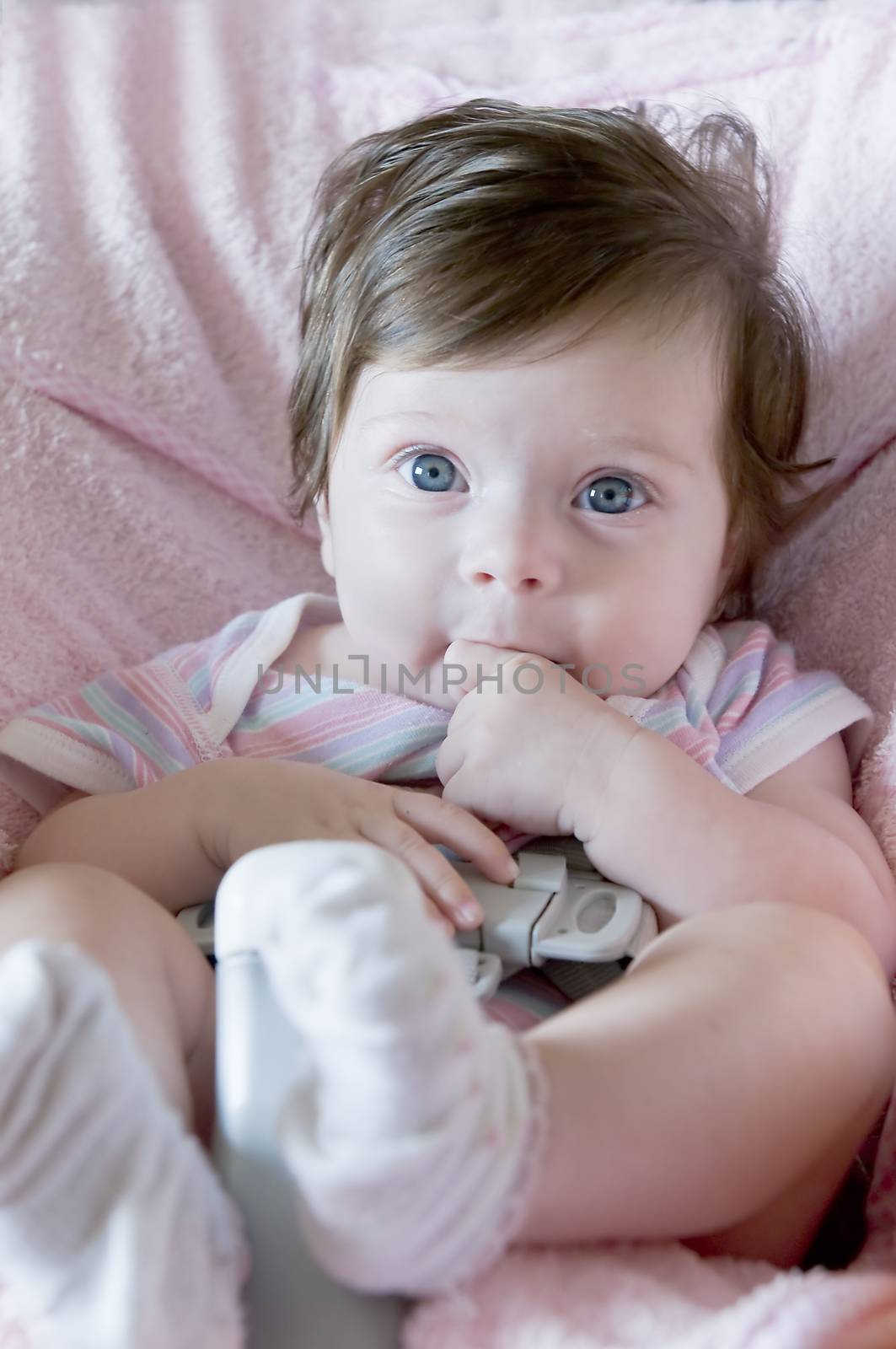 Baby-girl with blue deep eyes