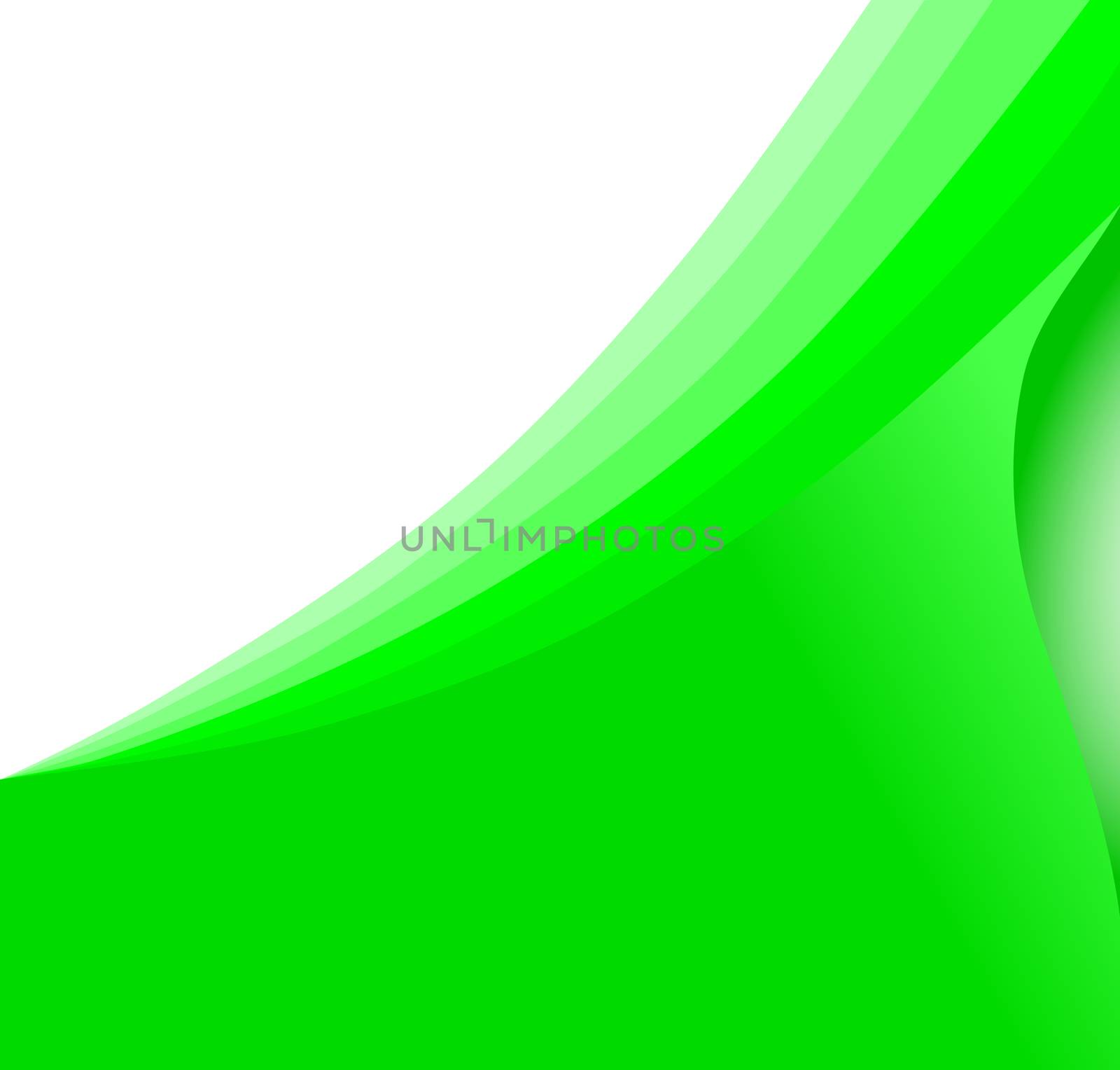 Abstract green wave isolated on a white background