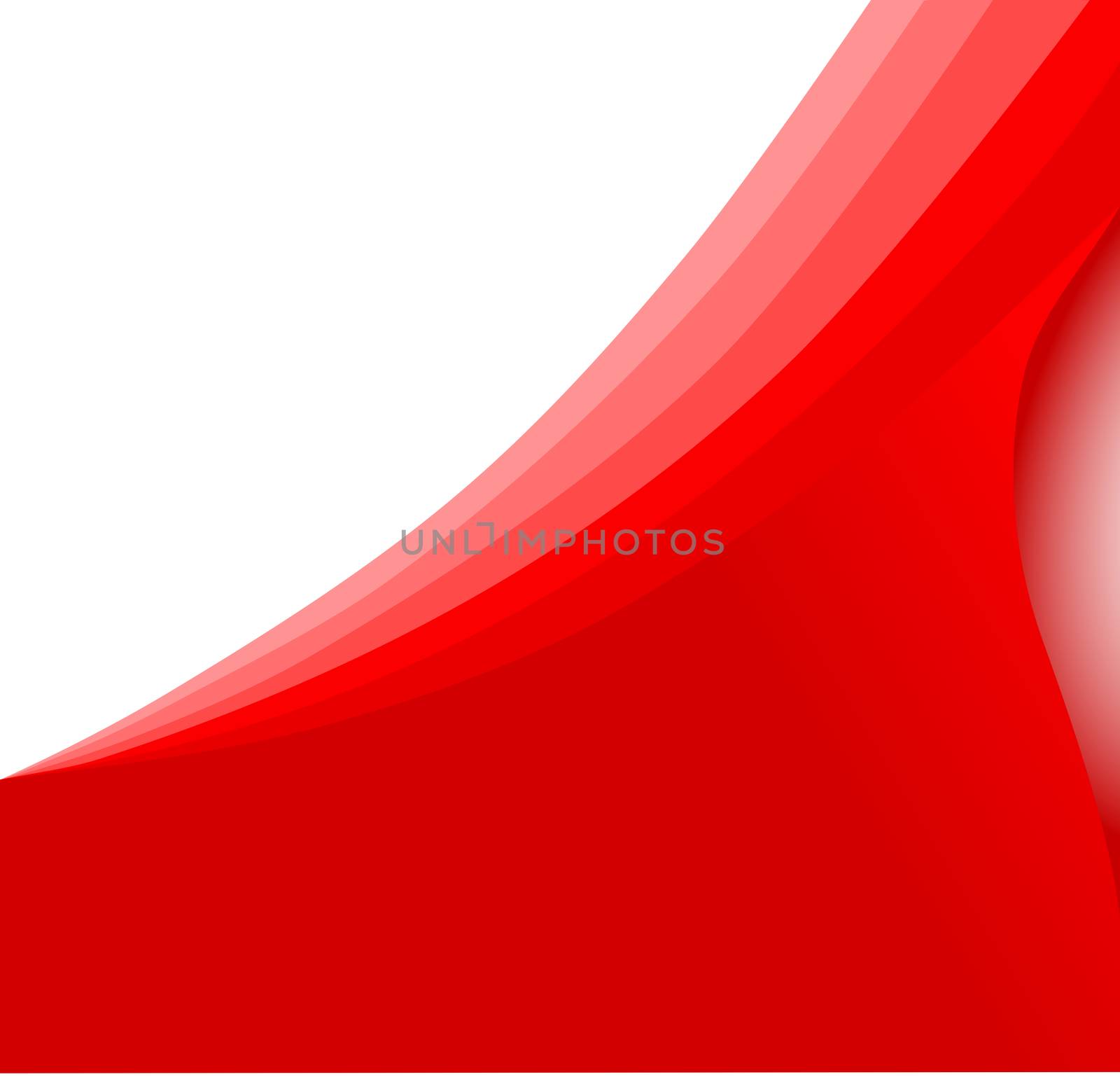 Abstract red wave isolated on a white background