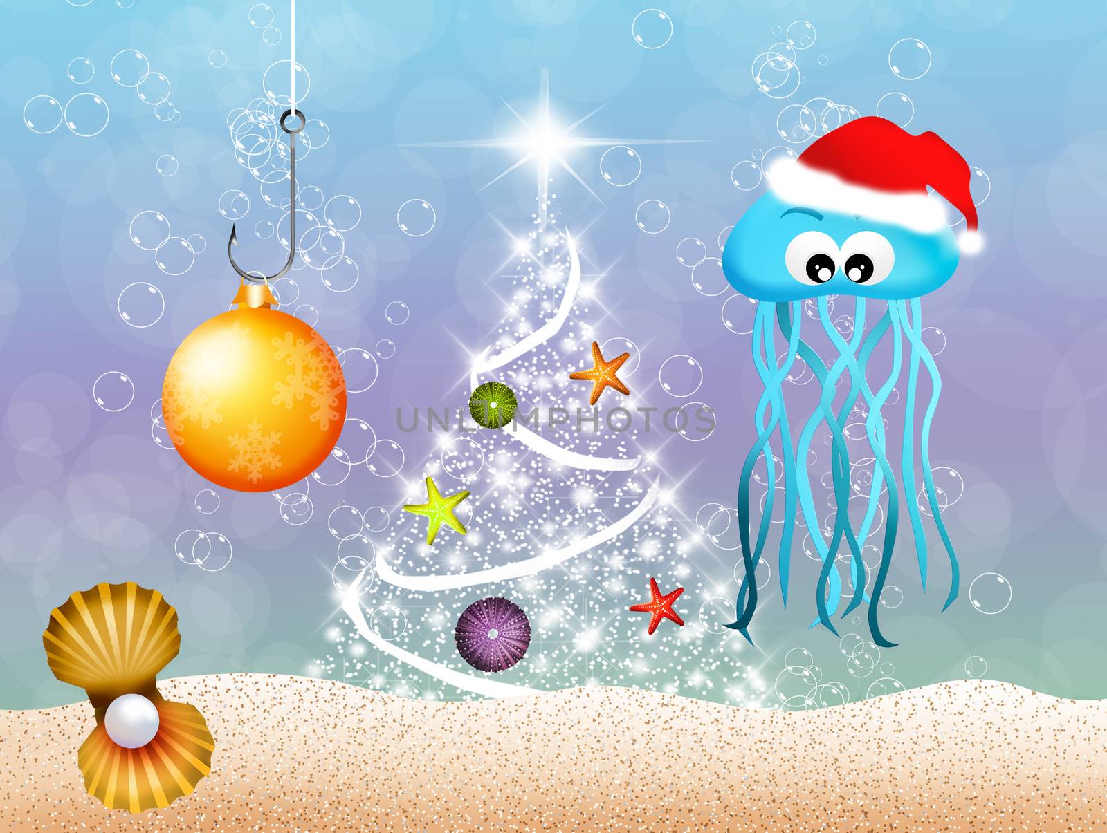 Jellyfishes celebrate Christmas