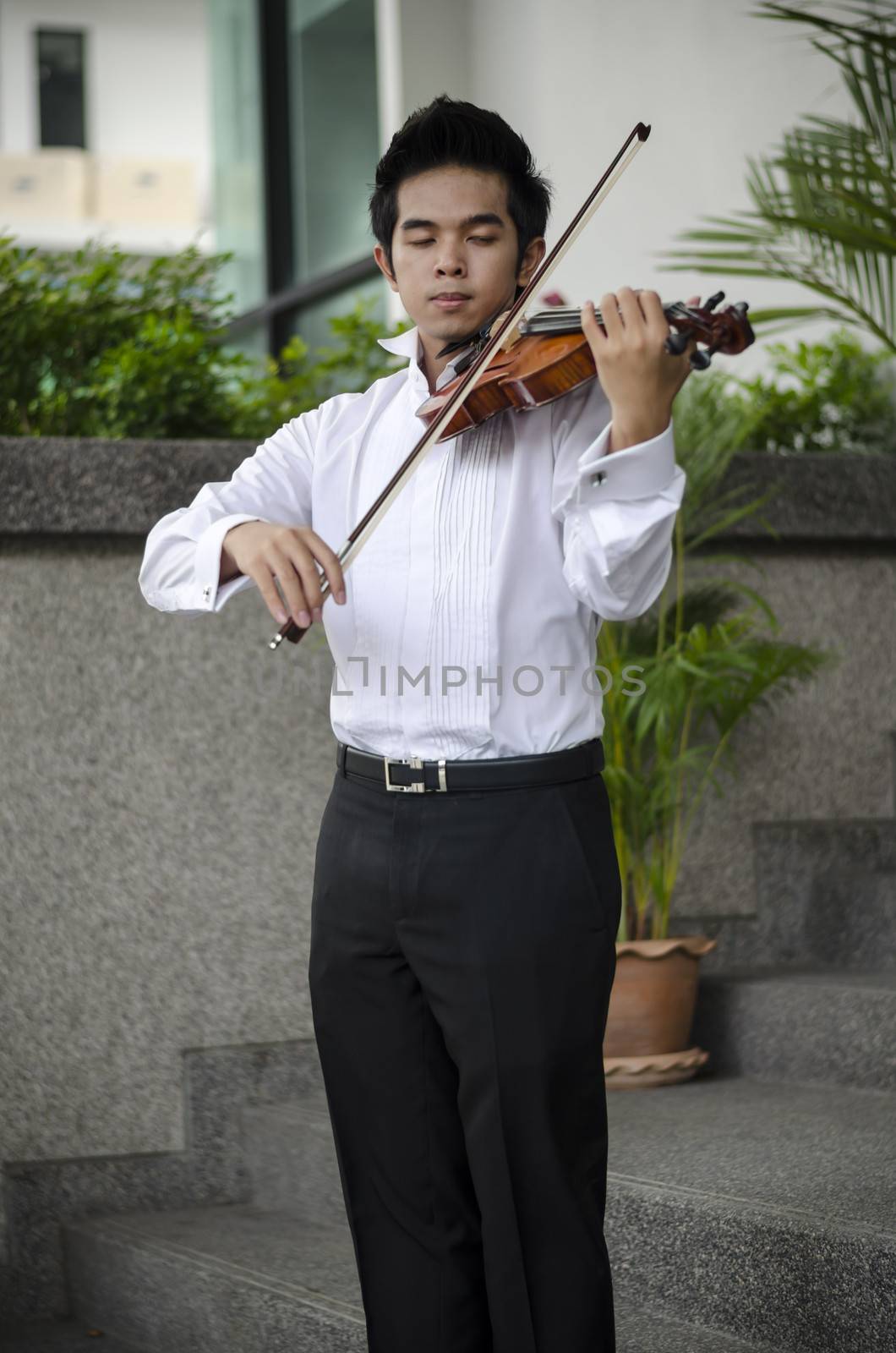 asia man with his violin by ammza12