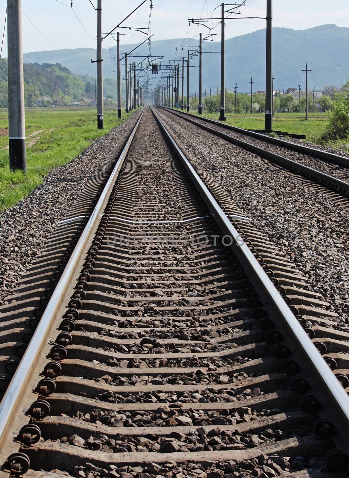 railway track going to horizon