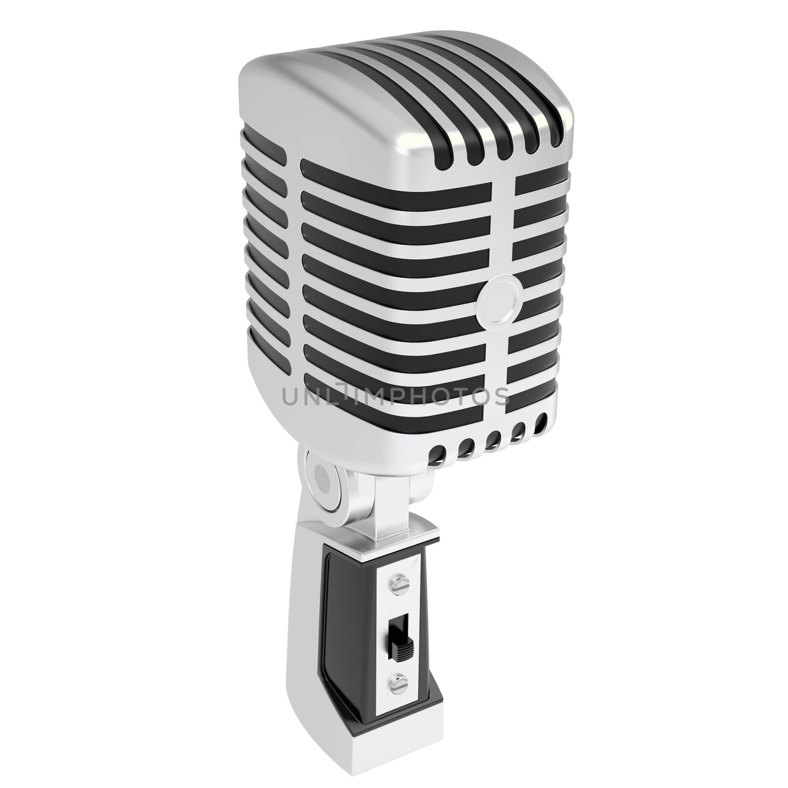 Vintage microphone. Isolated render on a white background
