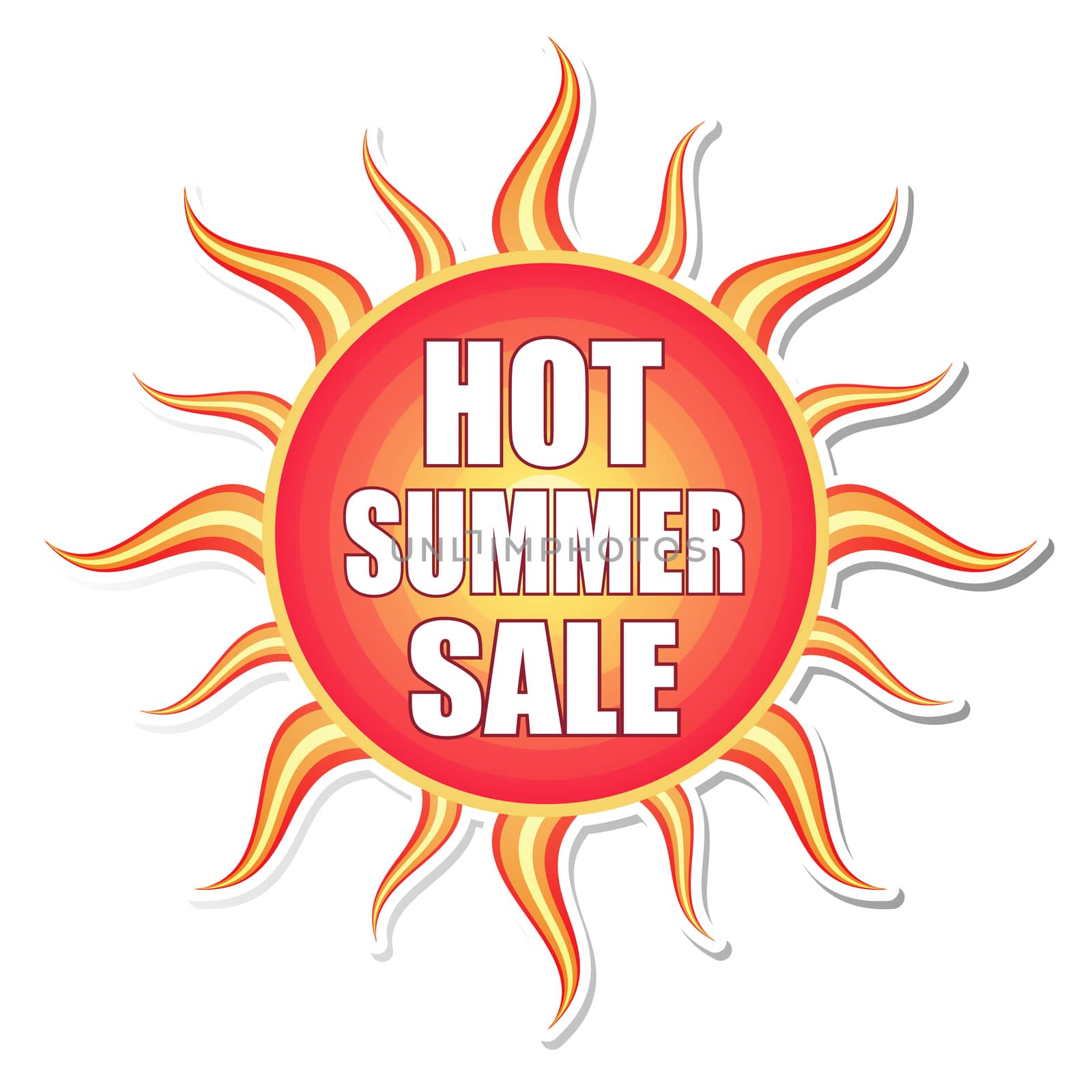 hot summer sale in sun label by marinini