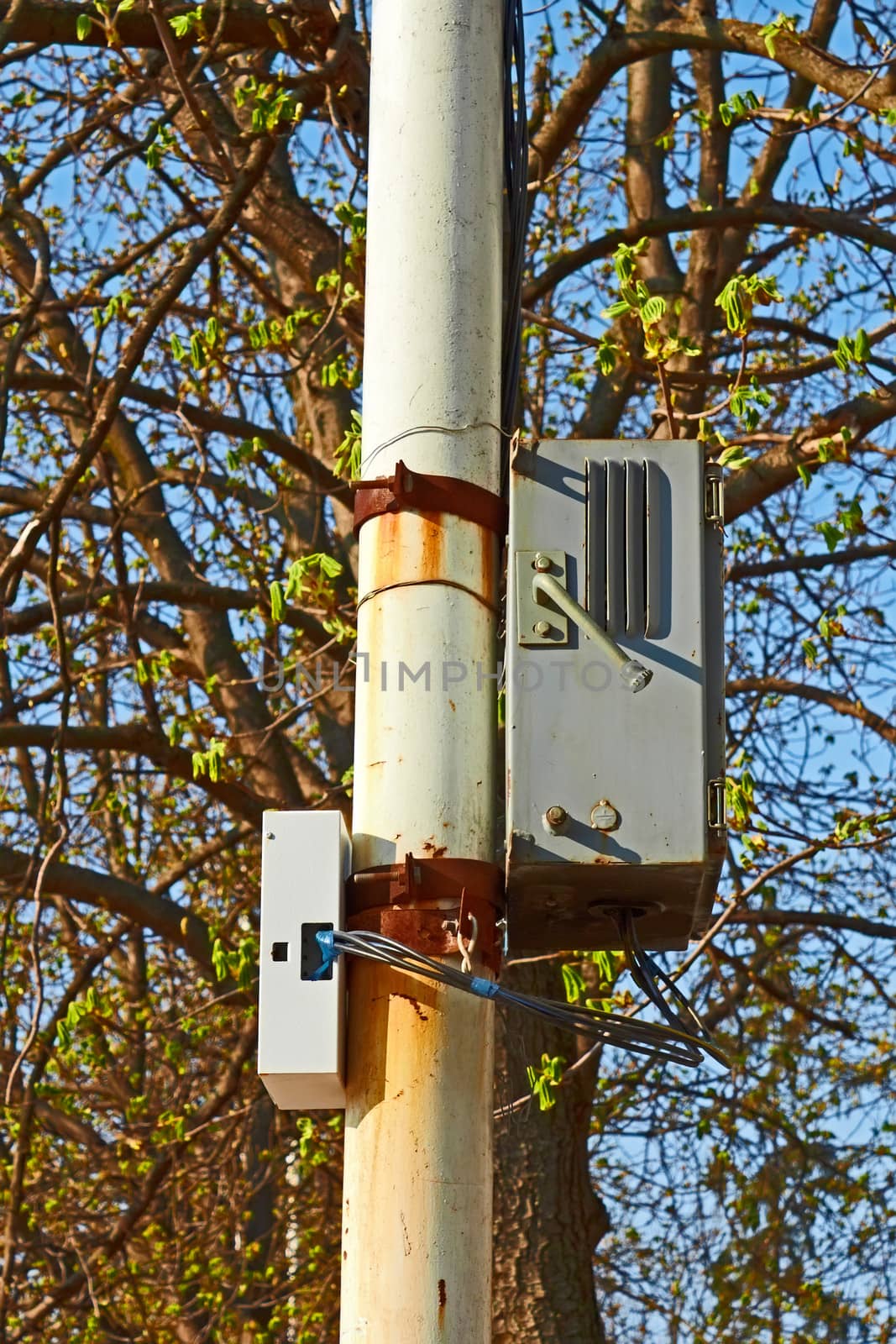 Street lighting column with switch power handle by qiiip