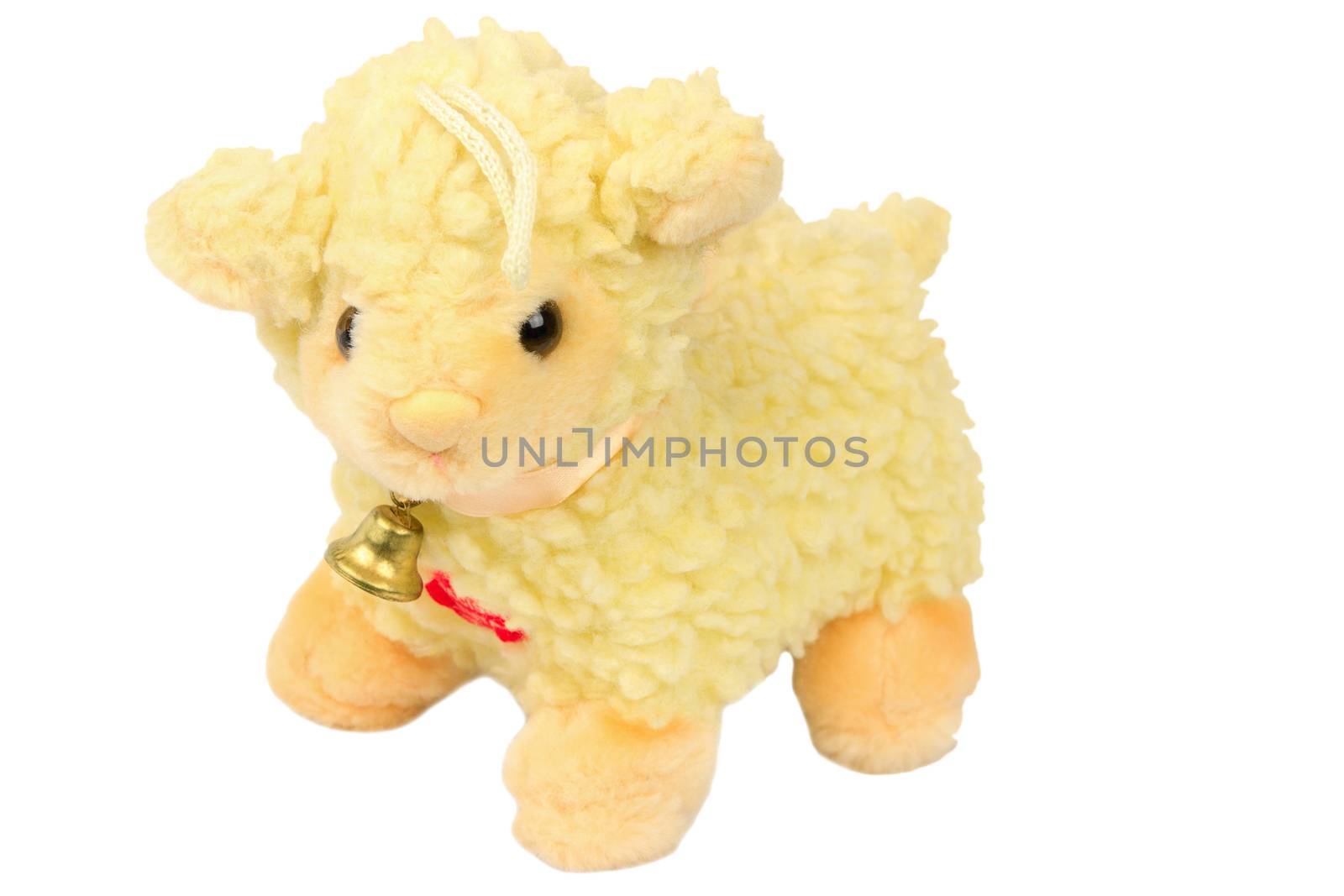 soft toy lamb with a bell
