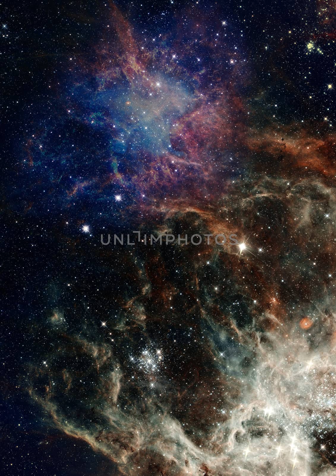 Star field in space, a nebulae and a gas congestion. "Elements of this image furnished by NASA".