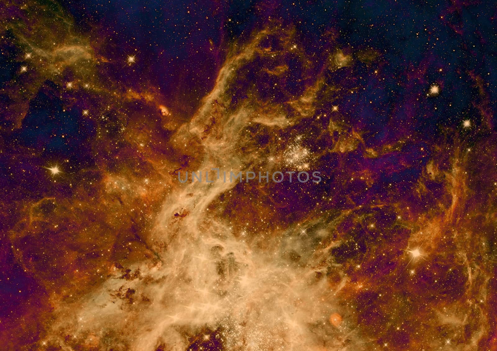 Far being shone nebula and star field against space. "Elements of this image furnished by NASA".