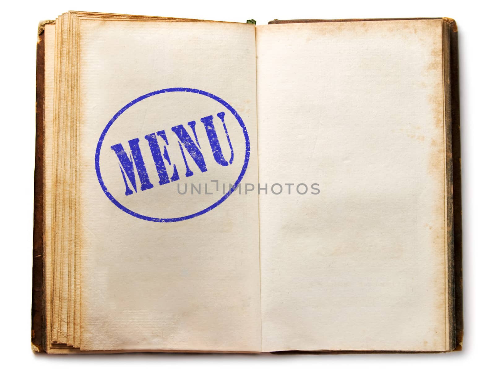 Blank vintage menu book