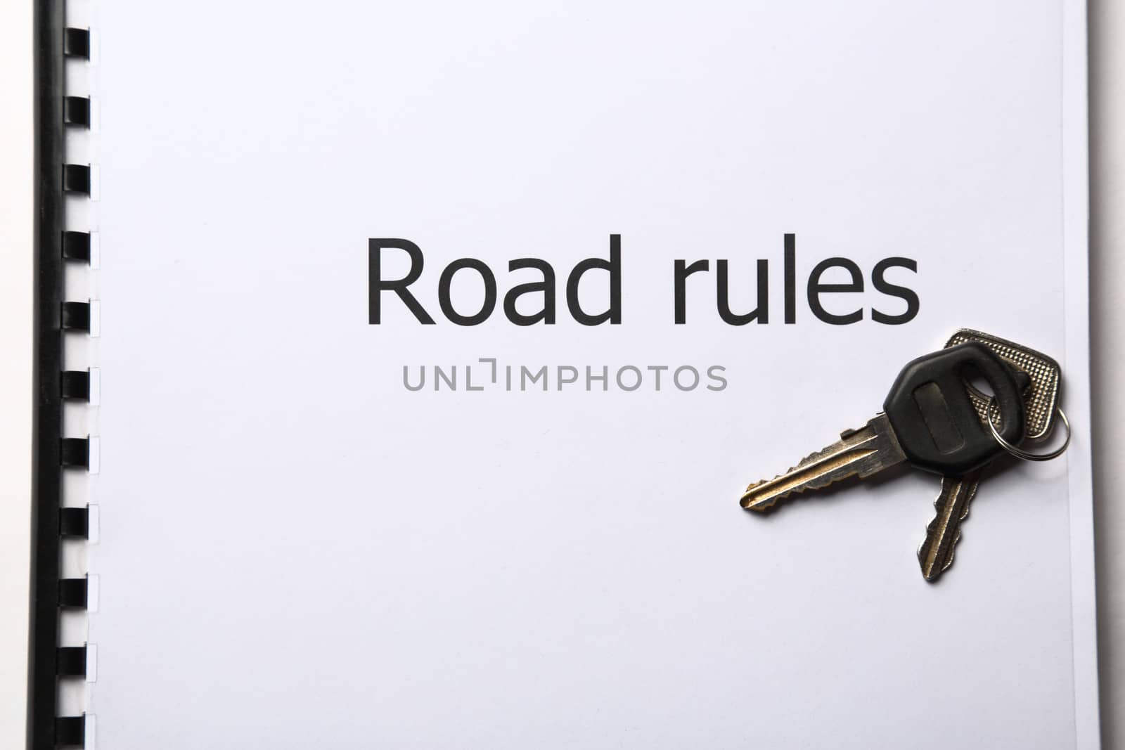 Road rules register with car keys