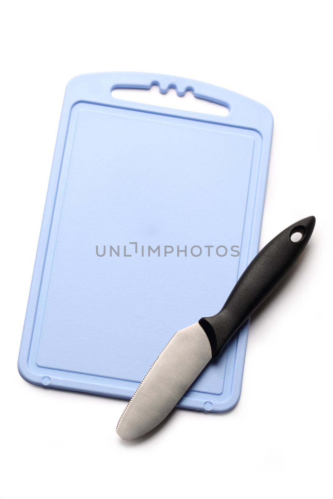 Kitchen knife and preparation board