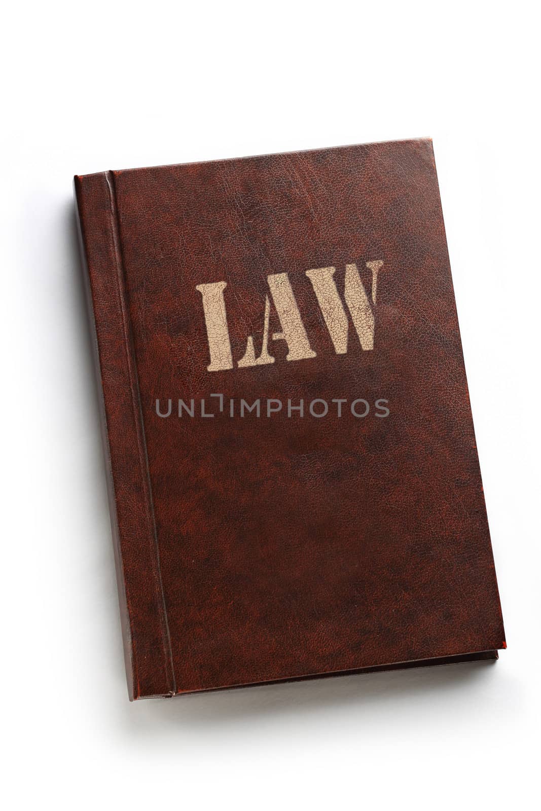 Law book on white background