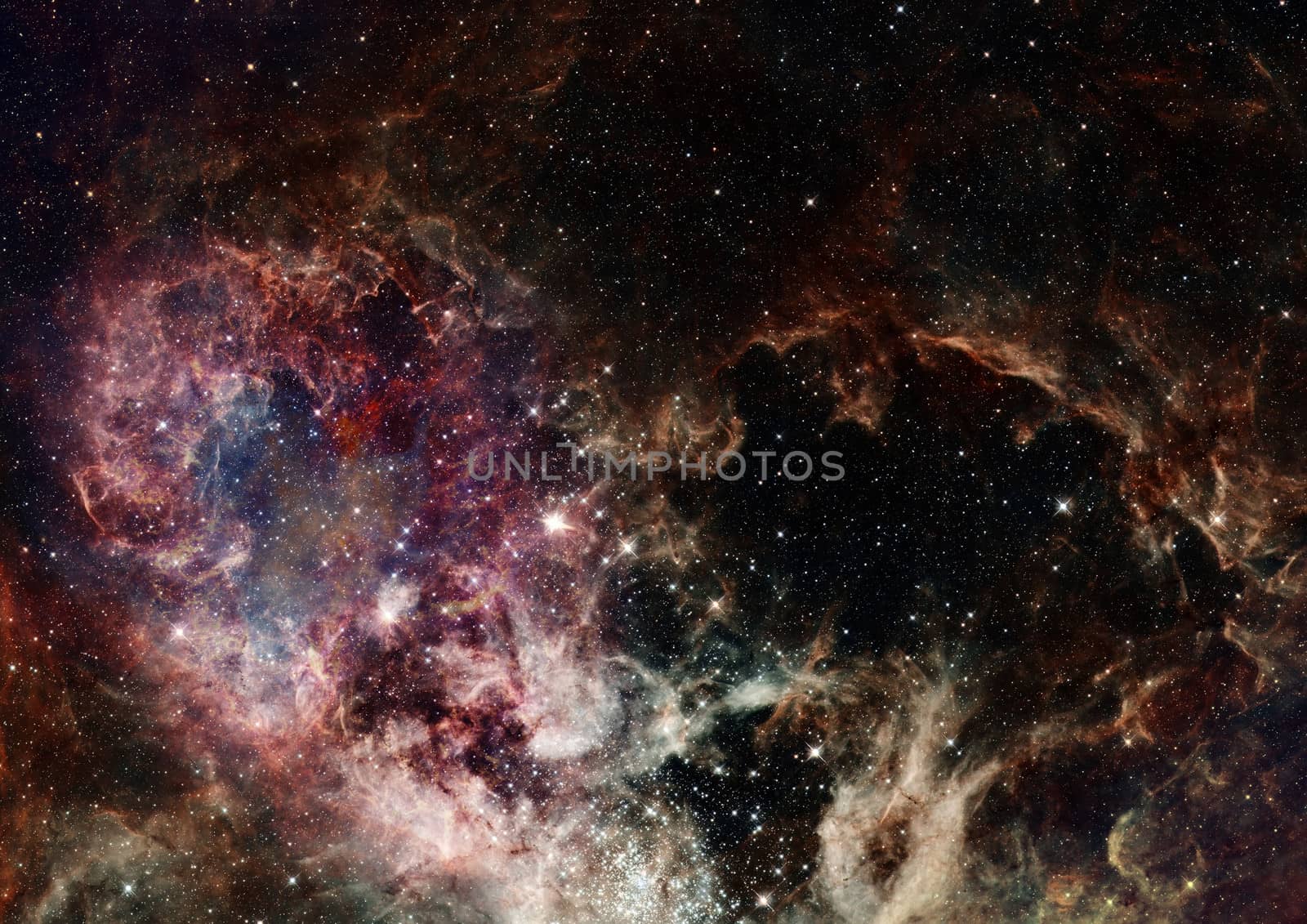 Star field in space, a nebulae and a gas congestion. "Elements of this image furnished by NASA".