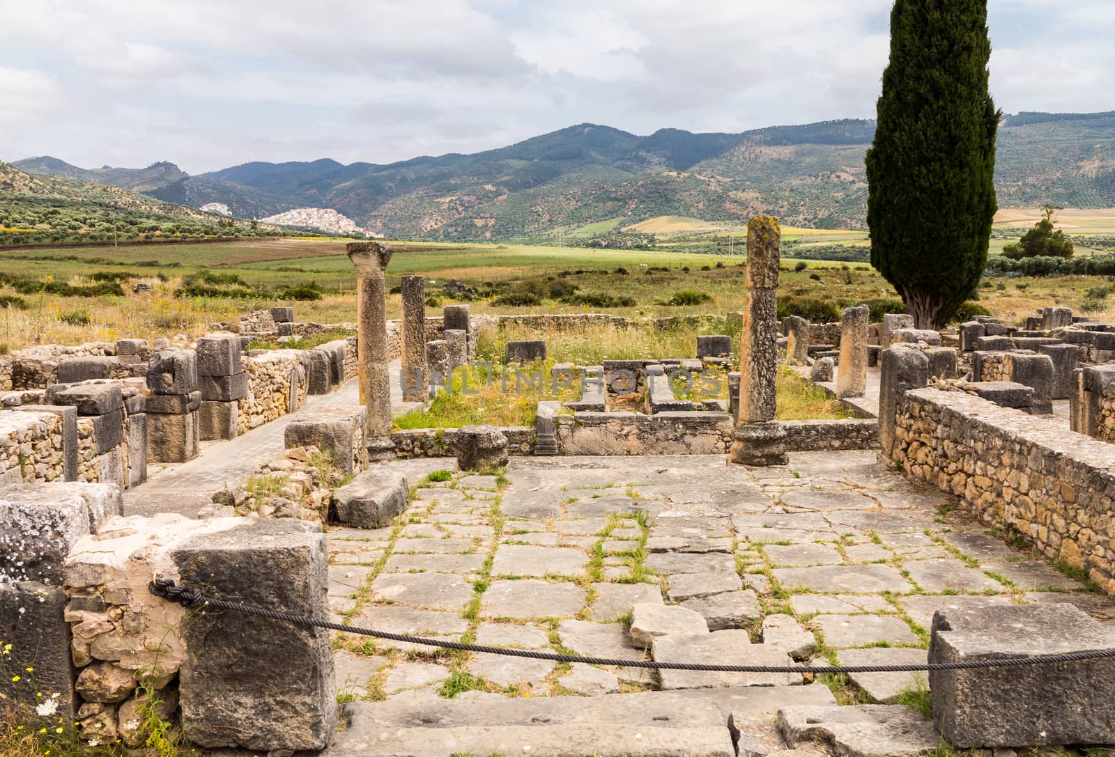 Volubilis is a partly excavated Roman city in Morocco situated near Meknes between Fes and Rabat. Built in a fertile agricultural area, it was developed from the 3rd century BC onwards as a Phoenician Carthaginian settlement
