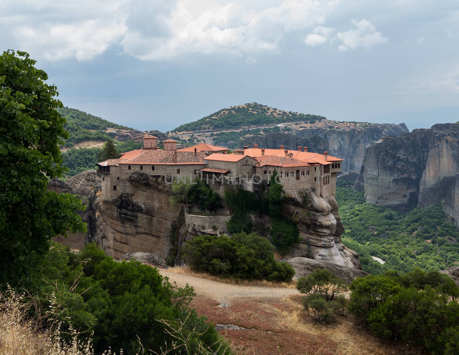 Holy Monastery of Varlaam at Meteora which is one of the largest and most important complexes of Eastern Orthodox monasteries in Greece. The six monasteries are built on natural sandstone rock pillars