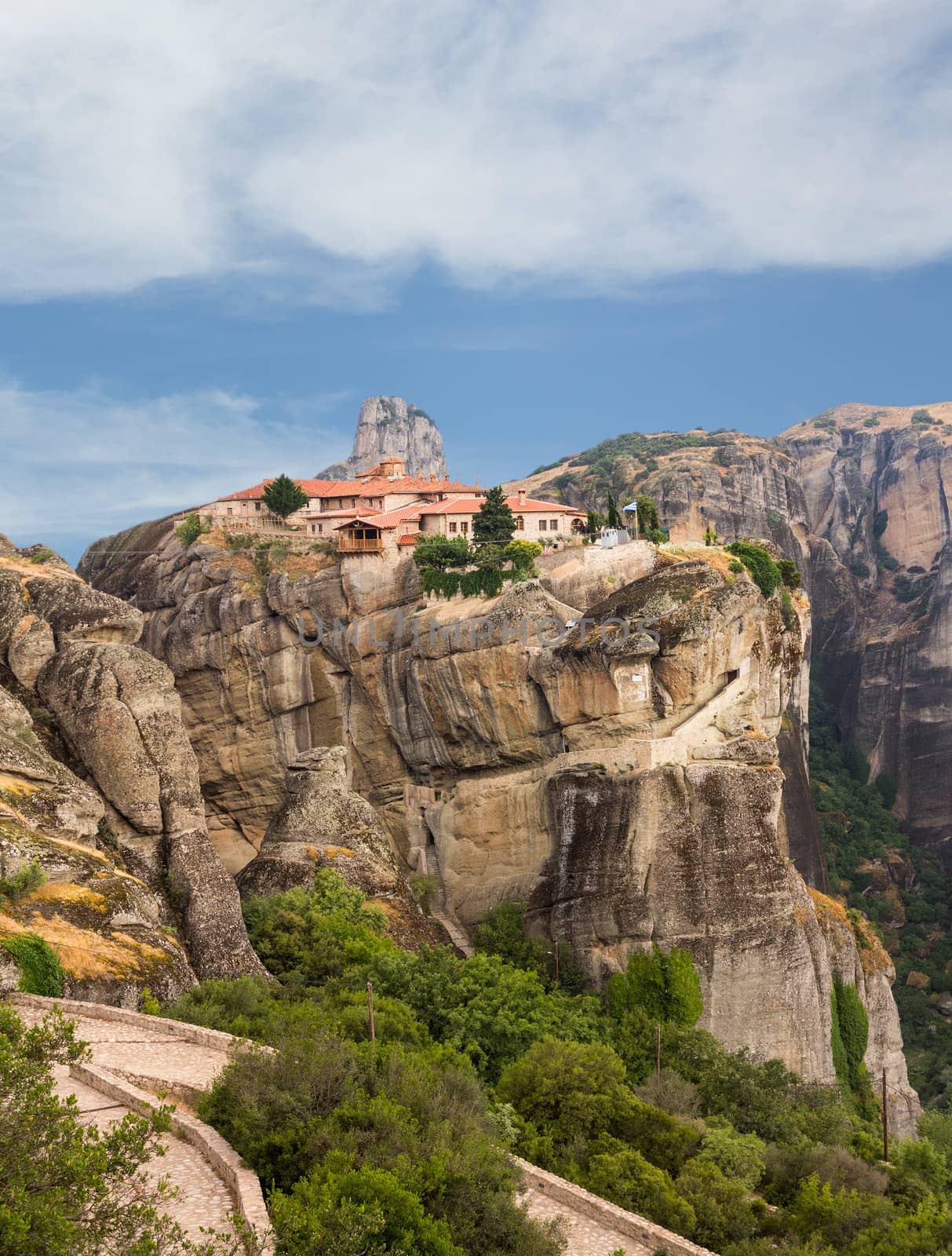 The Holy Monastery of Varlaam at Meteora meaning middle of the sky, suspended in the air or in the heavens above is one of the largest and most important complexes of Eastern Orthodox monasteries in Greece. The six monasteries are built on natural sandstone rock pillars