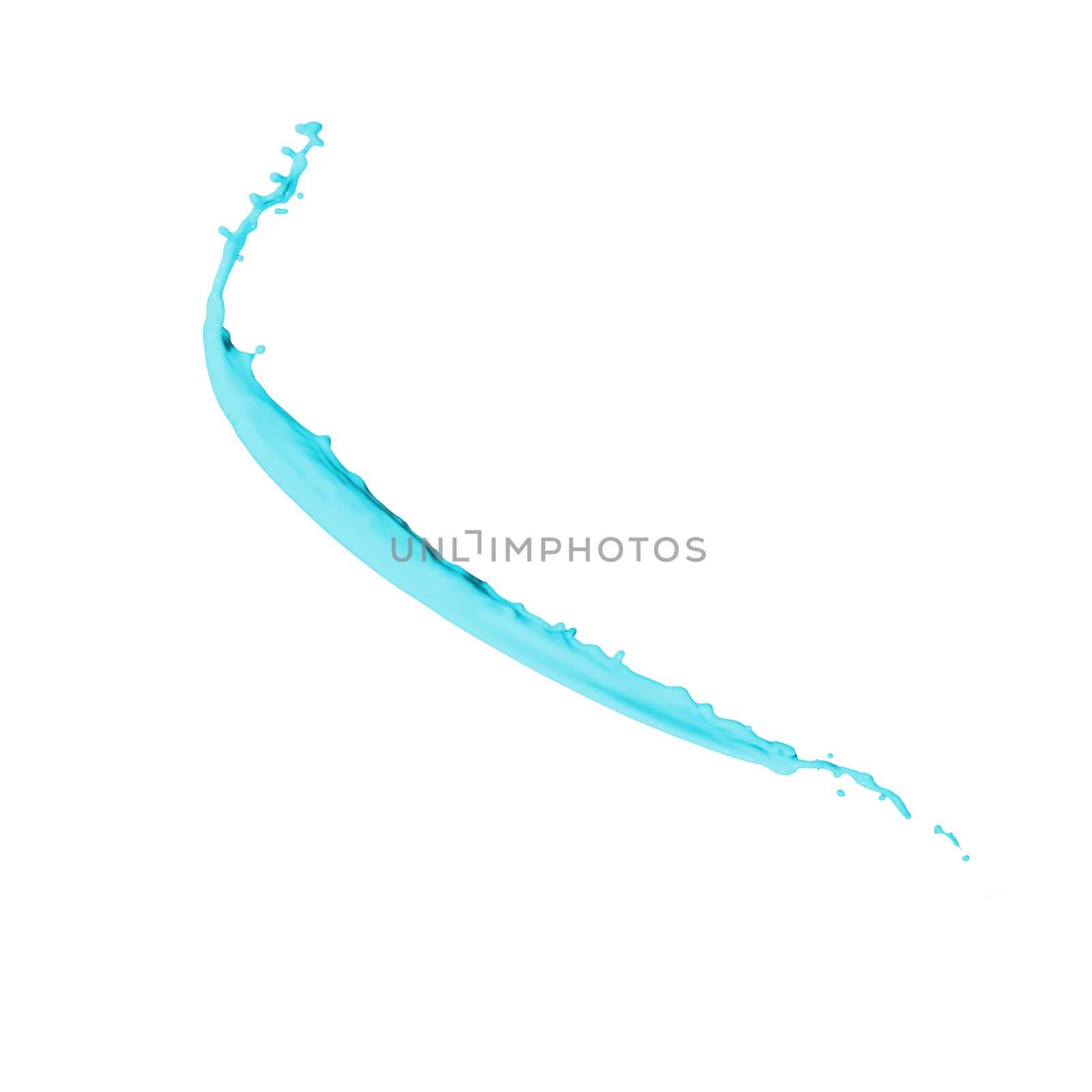 turquoise paint splash isolated on white background