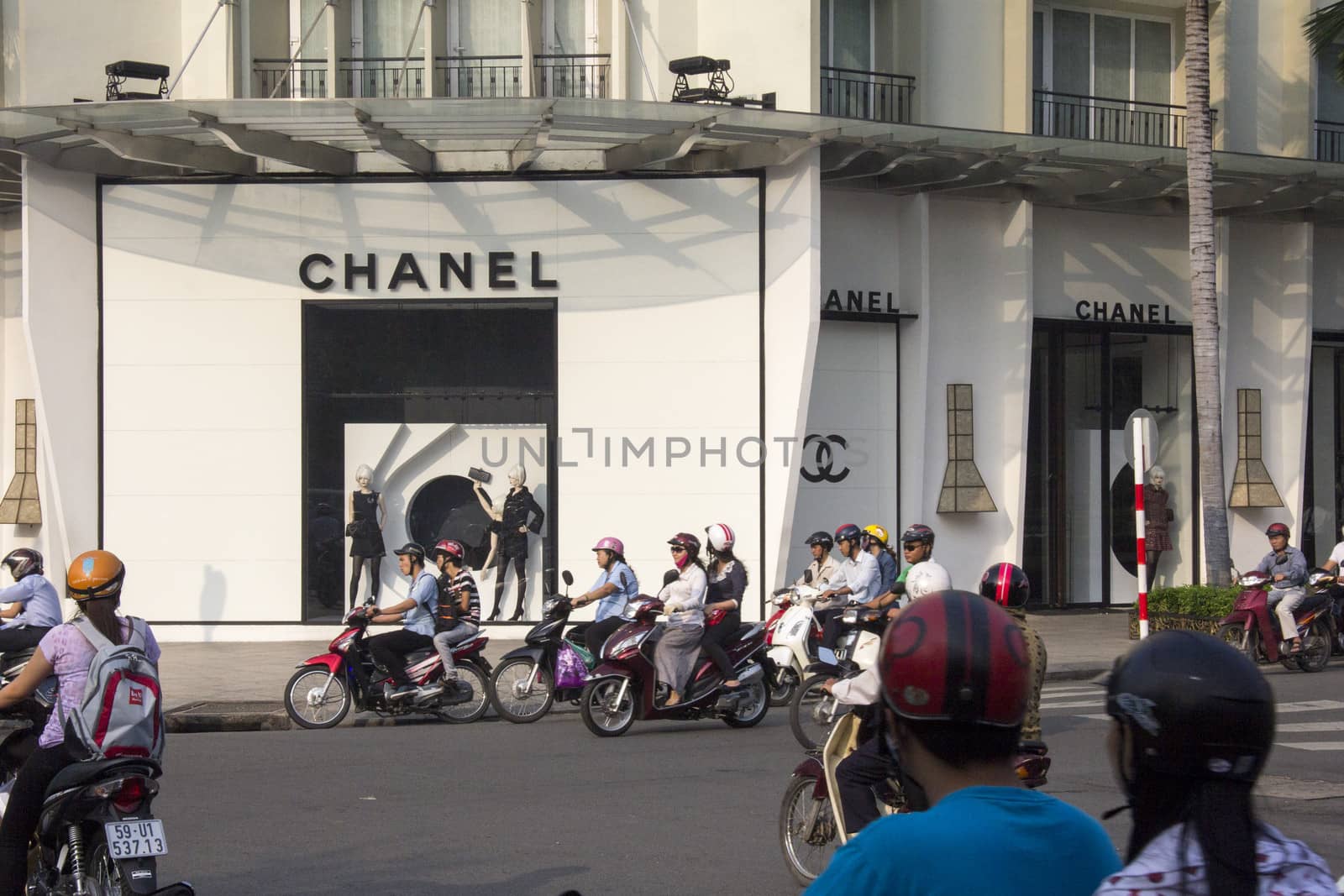 HO CHI MINH CITY, VIETNAM-OCT 29TH: The Chanel store on October 29th 2013. The store located in the Rex hotel arcade is the first Chanel store in Vietnam.