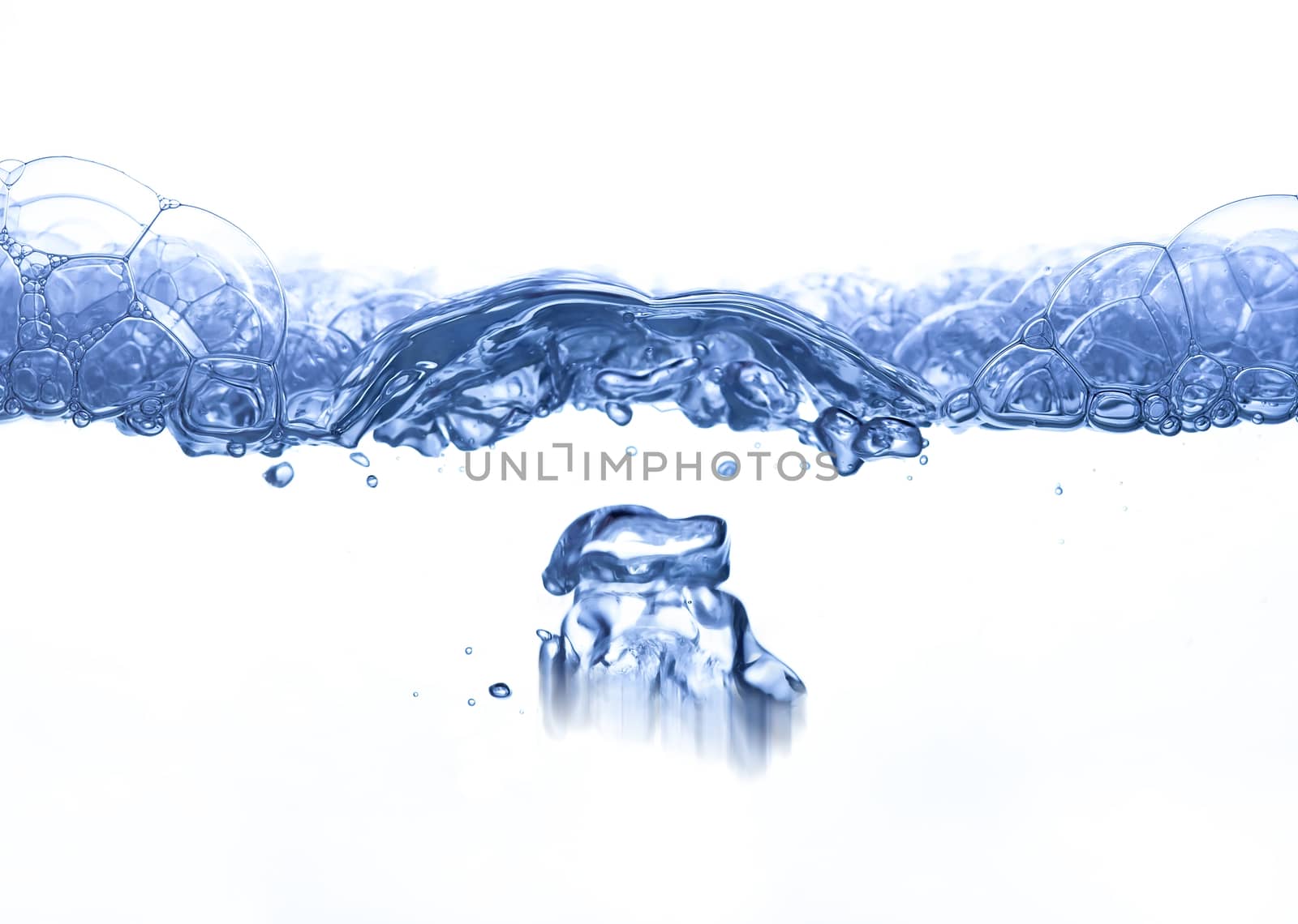 Abstract image of the rippling surface - waves and bubbles