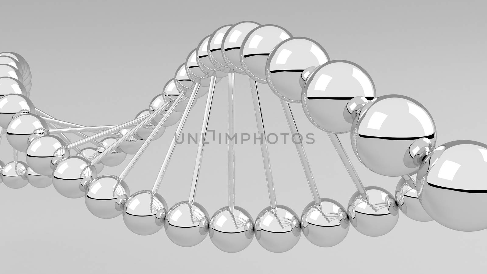 Digital illustration of dna structure in 3d.