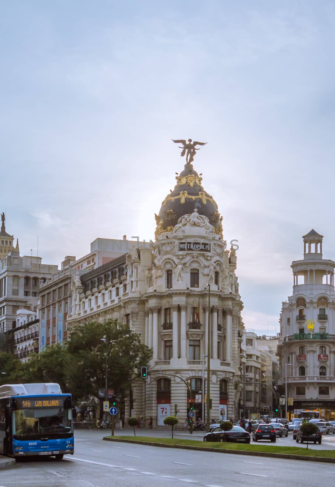 Metropolis building in Gran Via street, in Madrid by doble.d