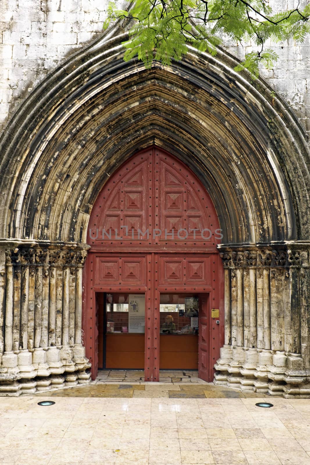 Entrance from an old church in Lisbon Portugal