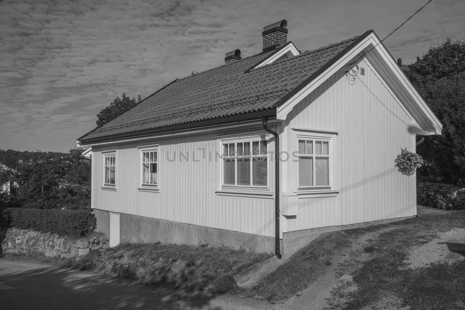 Sponvika is a village in Halden, Norway, and most of the houses are of older origin but well maintained. Image is shot in late September 2013.