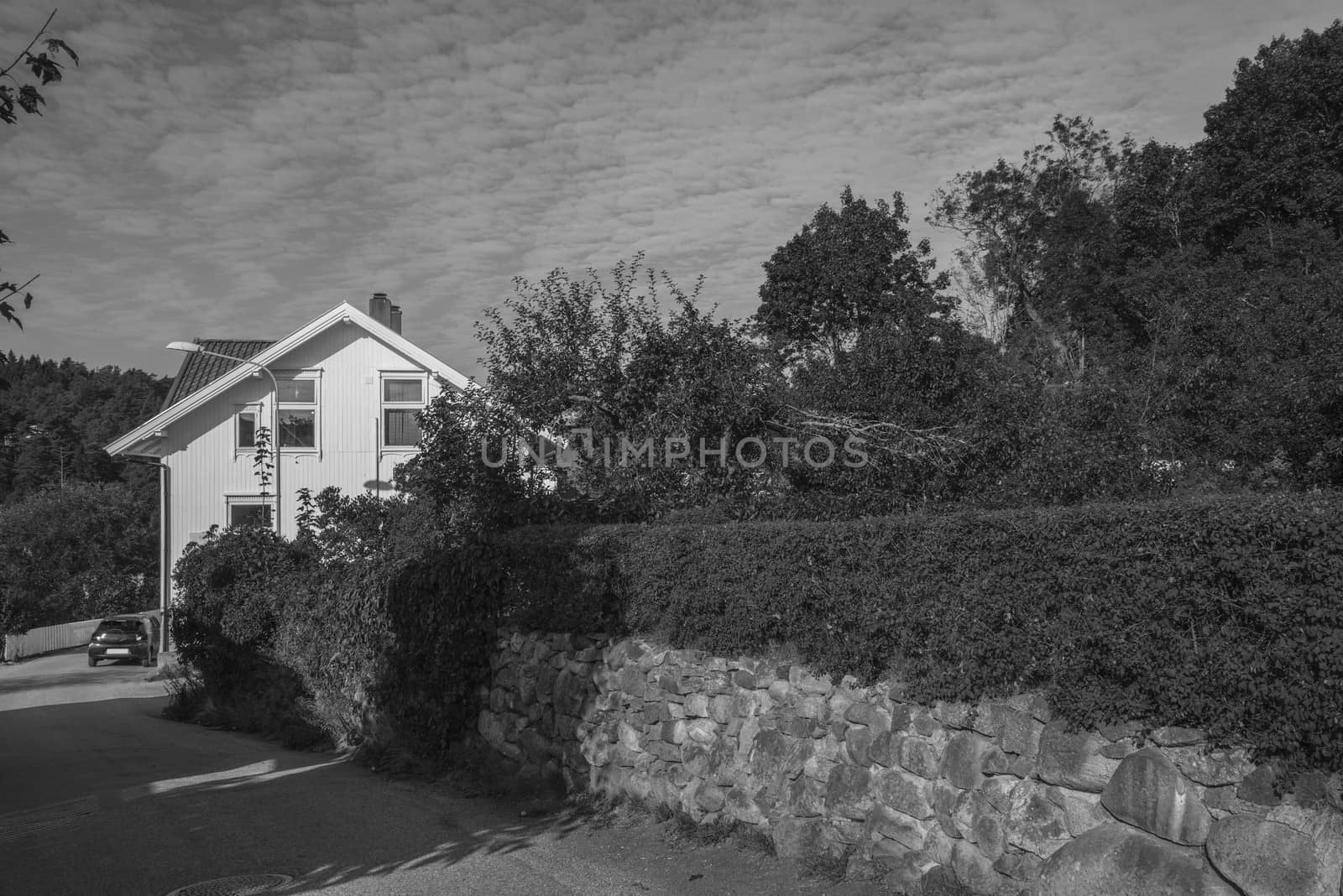 Sponvika is a village in Halden, Norway, and most of the houses are of older origin but well maintained. Image is shot in late September 2013.