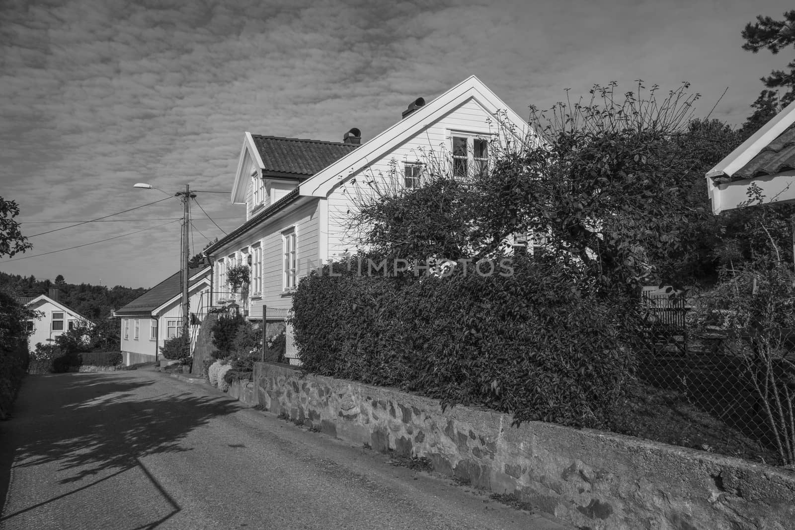Sponvika is a village in Halden, Norway, and most of the houses are of older origin but well maintained. Image is shot in late September 2013.