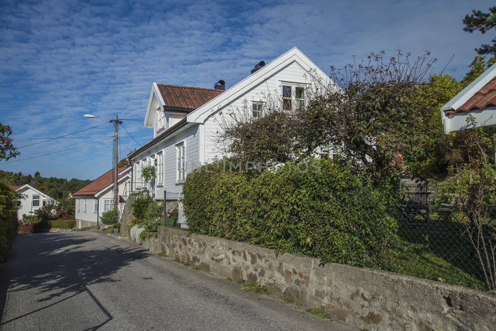 Sponvika is a village in Halden, Norway, and most of the houses are of older origin but well maintained. Image is shot in late September 2013.