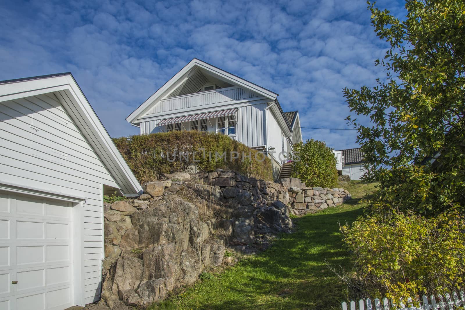 Sponvika is a village in Halden, Norway, and most of the houses are of older origin but well maintained. Image is shot in late September 2013.