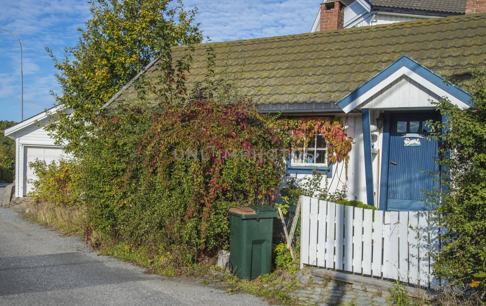 Sponvika is a village in Halden, Norway, and most of the houses are of older origin but well maintained. Image is shot in late September 2013.