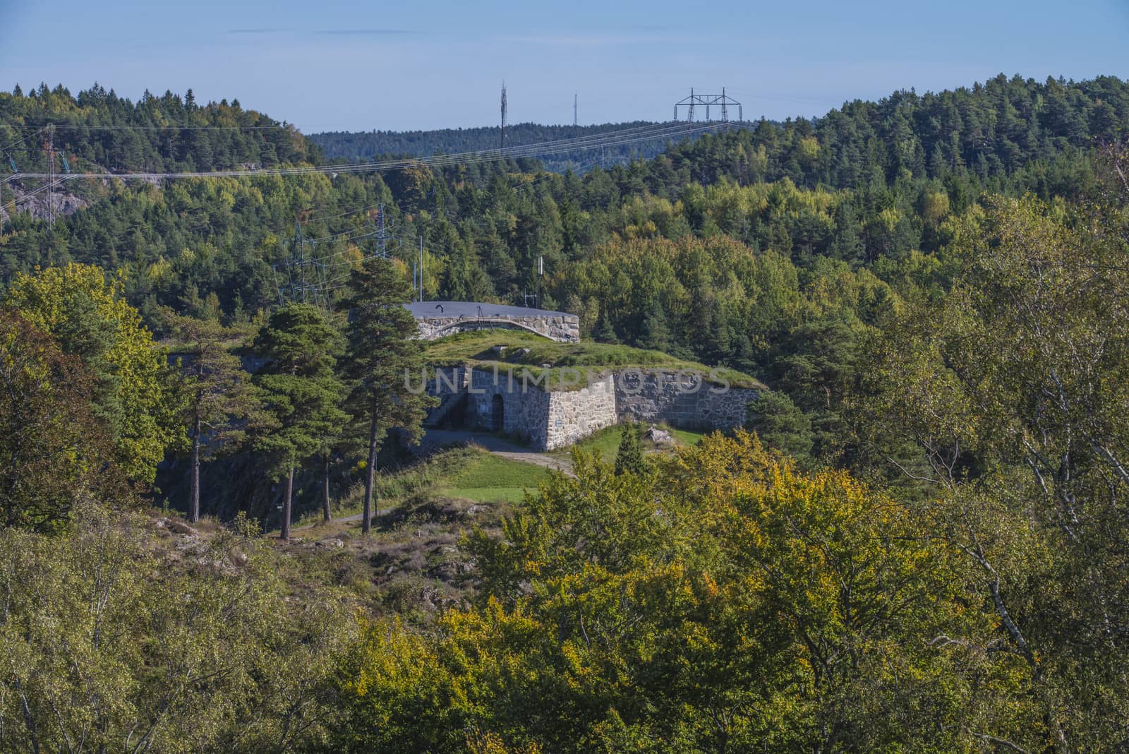 The fort was built in 1683 and located on the outskirts of Fredriksten fortress (out fort). Photo is shot from Fredriksten fortress in Halden, Norway a day in September 2013.